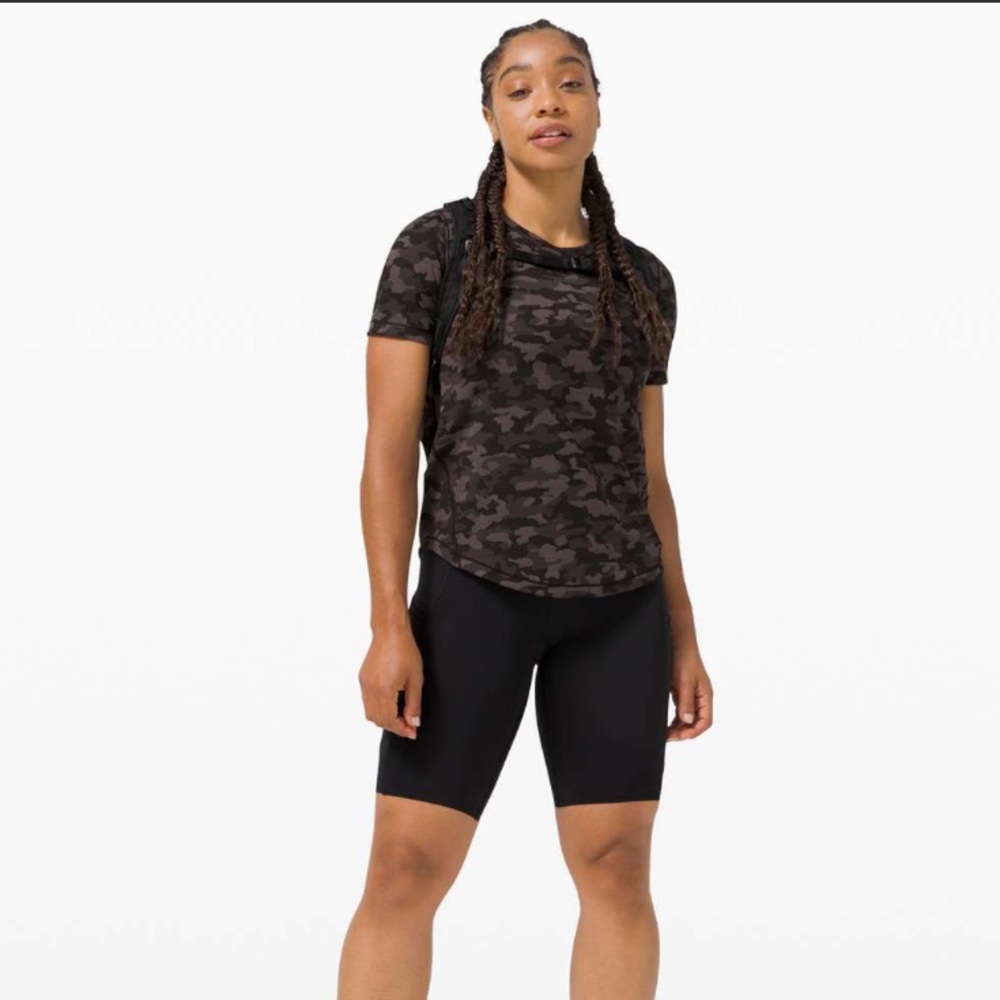 Lululemon Long Distance Short Sleeve Heritage Camo Jacquard Size 2